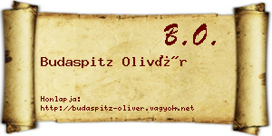 Budaspitz Olivér névjegykártya